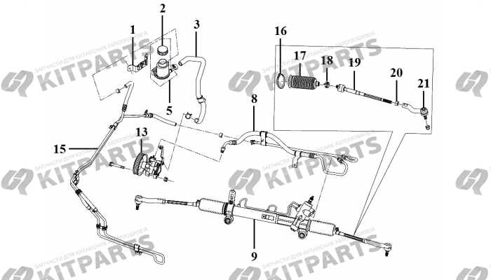 Рейка рулевая, трубки ГУР Lifan