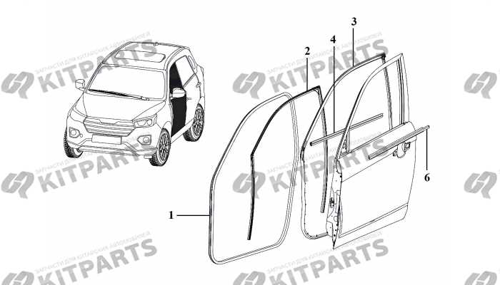 Уплотнитель передней двери Lifan