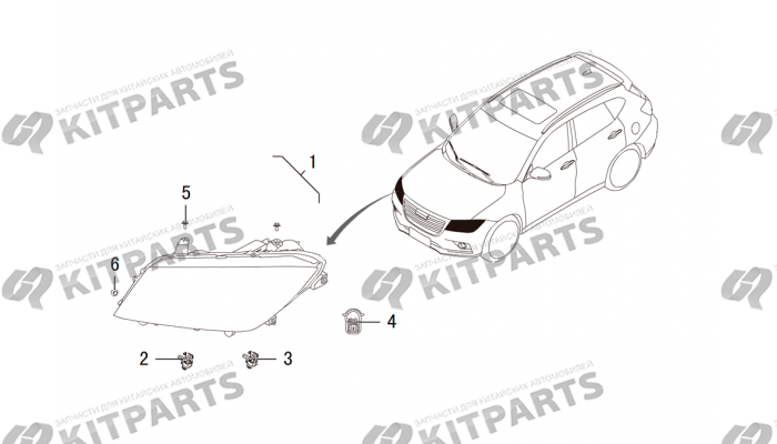 Передние комбинированные фары Haval