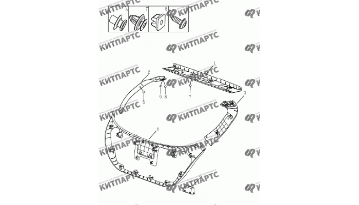 Обивка двери задка (хетчбэк) Geely Emgrand (EC7)