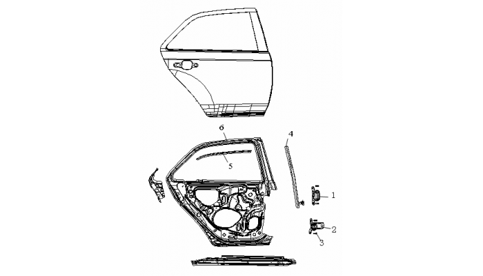 Дверь задняя правая Geely MK