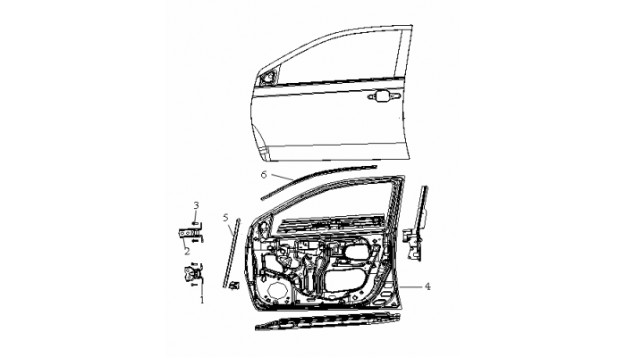 Дверь передняя левая Geely MK