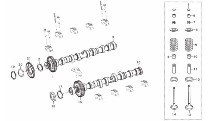 Распределительный вал и клапаны Lifan